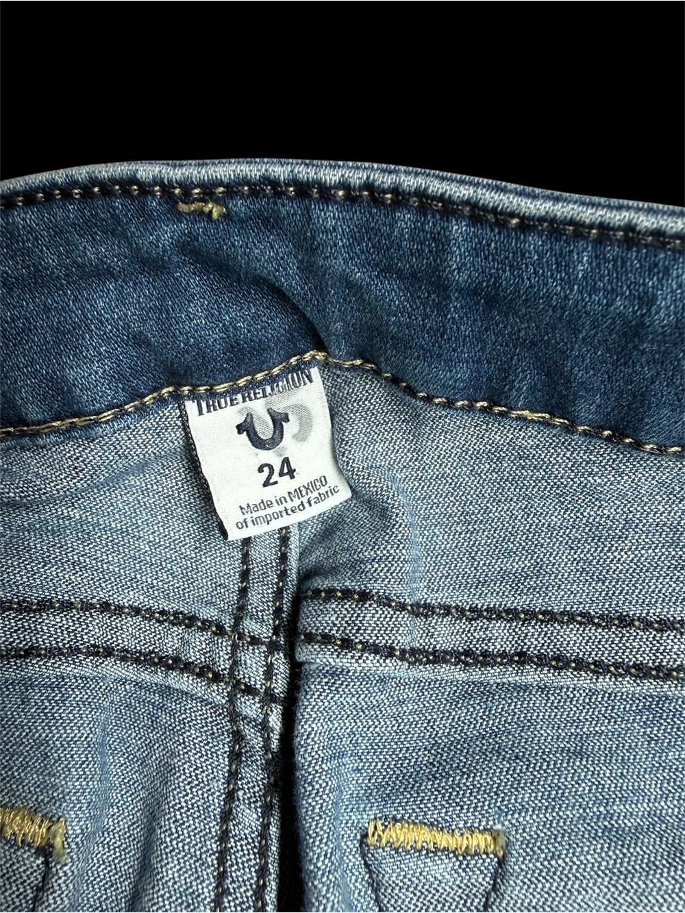 True Religion Women’s  Low Rise Bell Bottom
 Taille Basse jeans size 24 - Picture 5 of 7